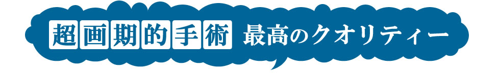 超画期的手術 最高のクオリティ